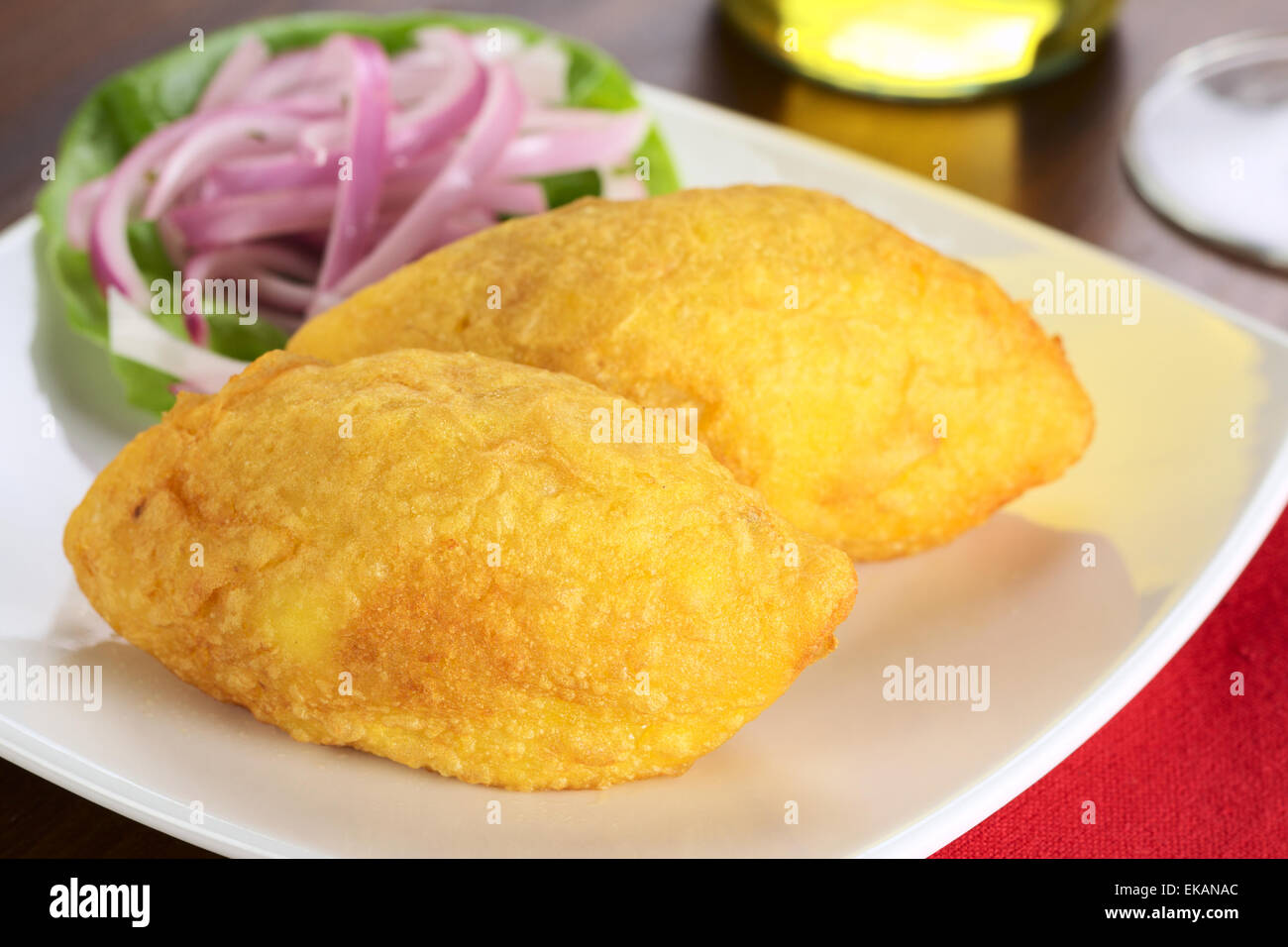Peruvian dish called Papa Rellena (Stuffed Potato) made of mashed