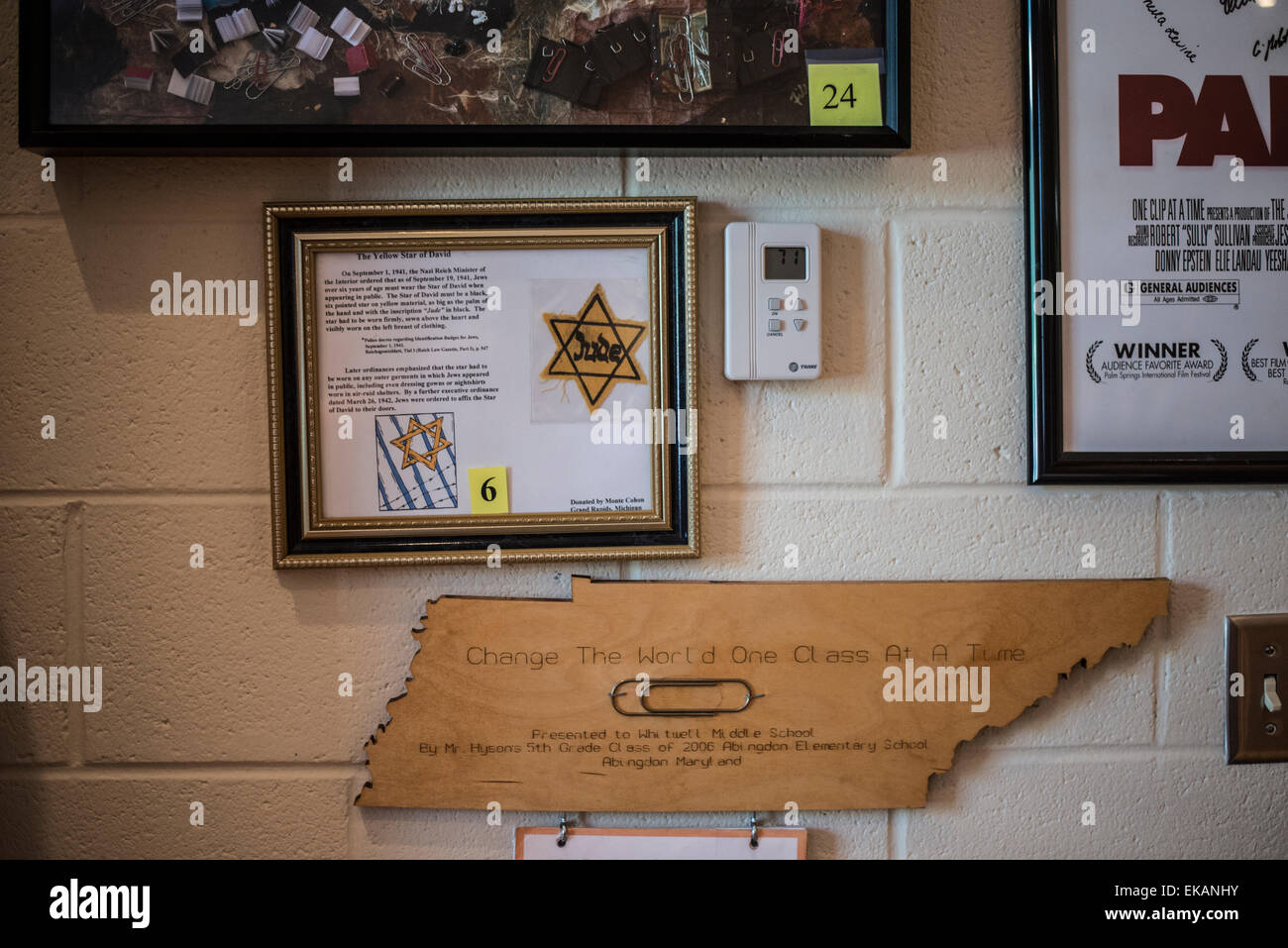 Whitwell Tennessee middle school . Home of the Paper Clip Project Stock