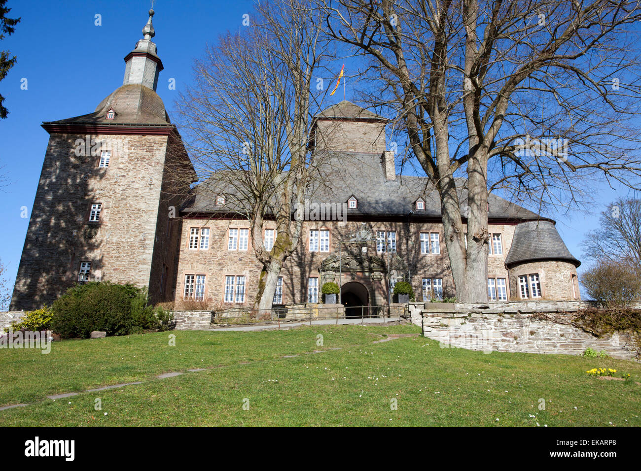 Burg Schnellenberg Castle, Hanseatic City of Attendorn, Sauerland region, North Rhine-Westphalia, Germany, Europe Stock Photo
