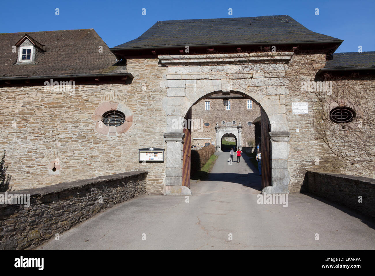 Burg Schnellenberg Castle, Hanseatic City of Attendorn, Sauerland region, North Rhine-Westphalia, Germany, Europe Stock Photo