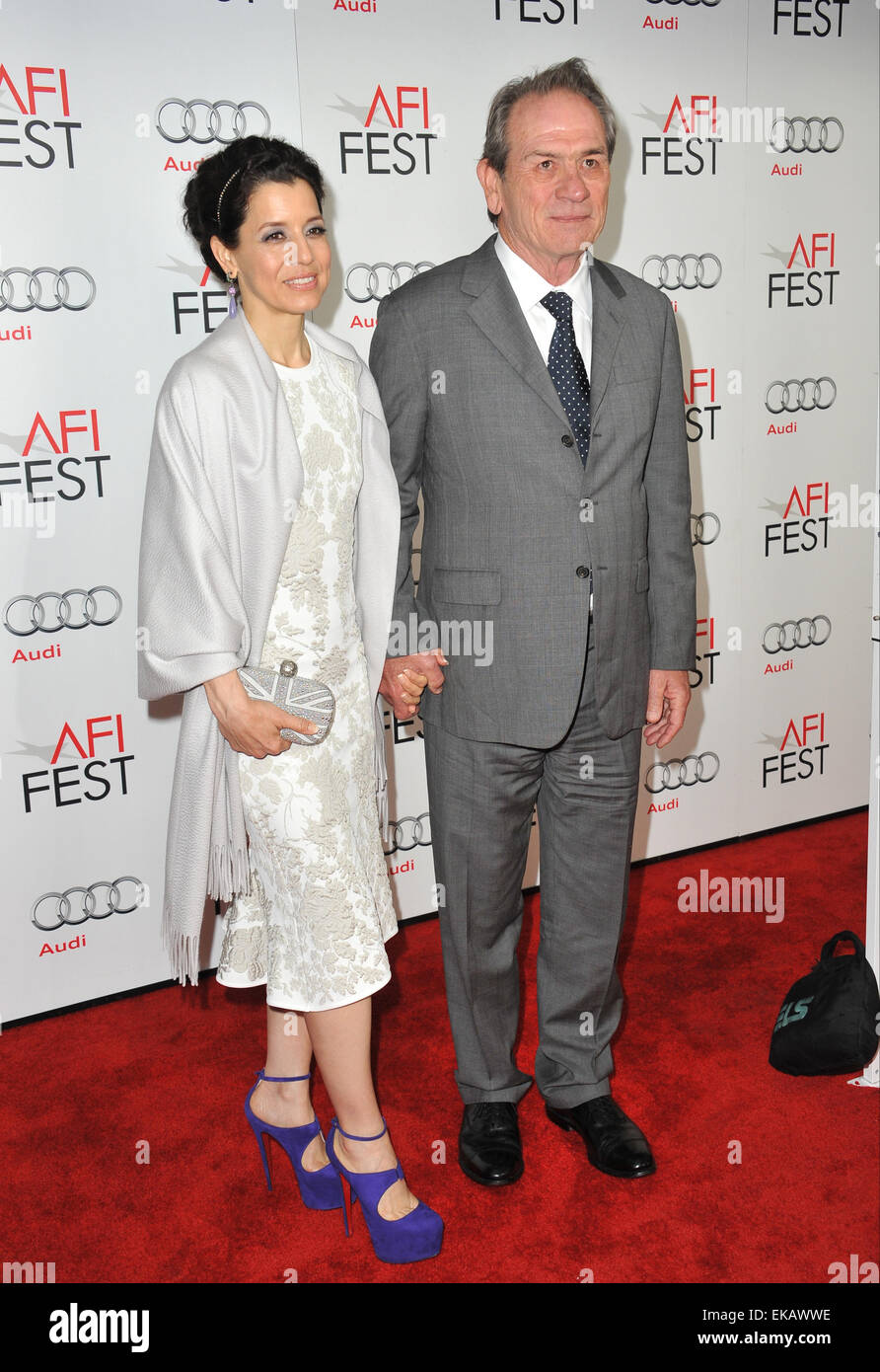 LOS ANGELES, CA - NOVEMBER 8, 2012: Tommy Lee Jones & wife Dawn Jones at the AFI Fest premiere of his movie 'Lincoln' at Grauman's Chinese Theatre, Hollywood. Stock Photo