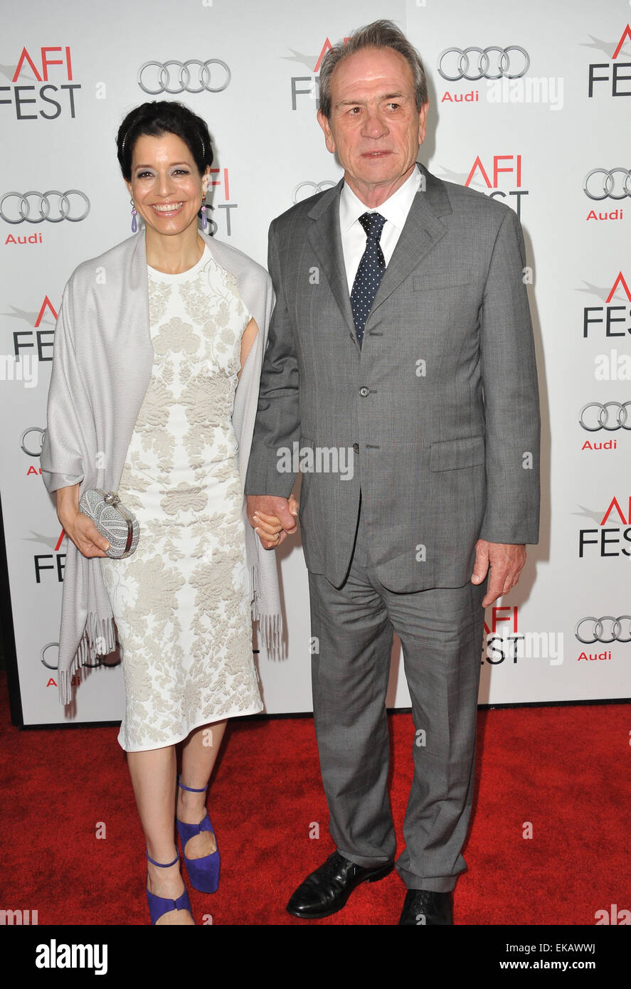 LOS ANGELES, CA - NOVEMBER 8, 2012: Tommy Lee Jones & wife Dawn Jones at the AFI Fest premiere of his movie 'Lincoln' at Grauman's Chinese Theatre, Hollywood. Stock Photo