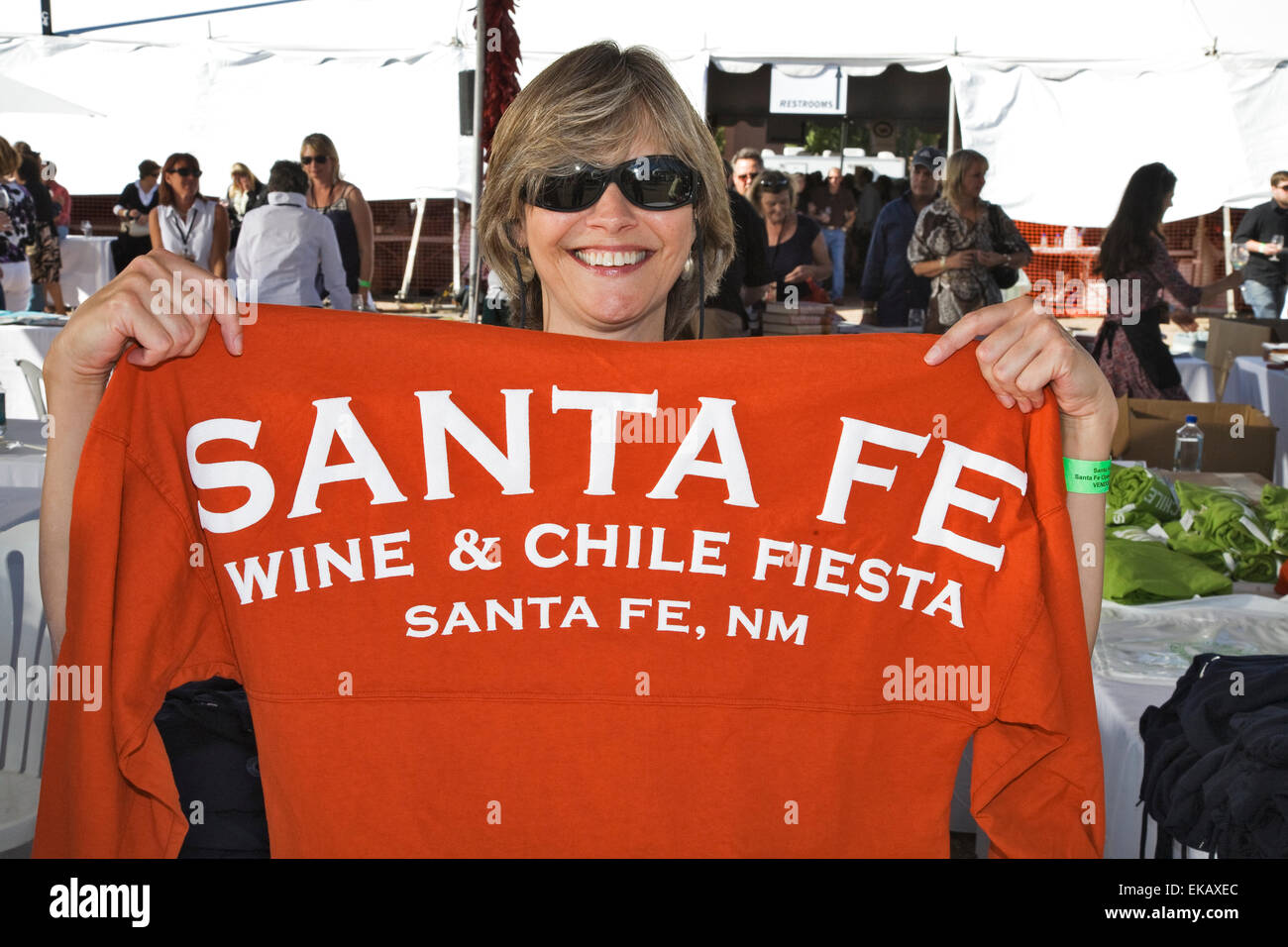 A Santa Fe Wine and Chile Fiesta shirt on sale during Saturday's Grand