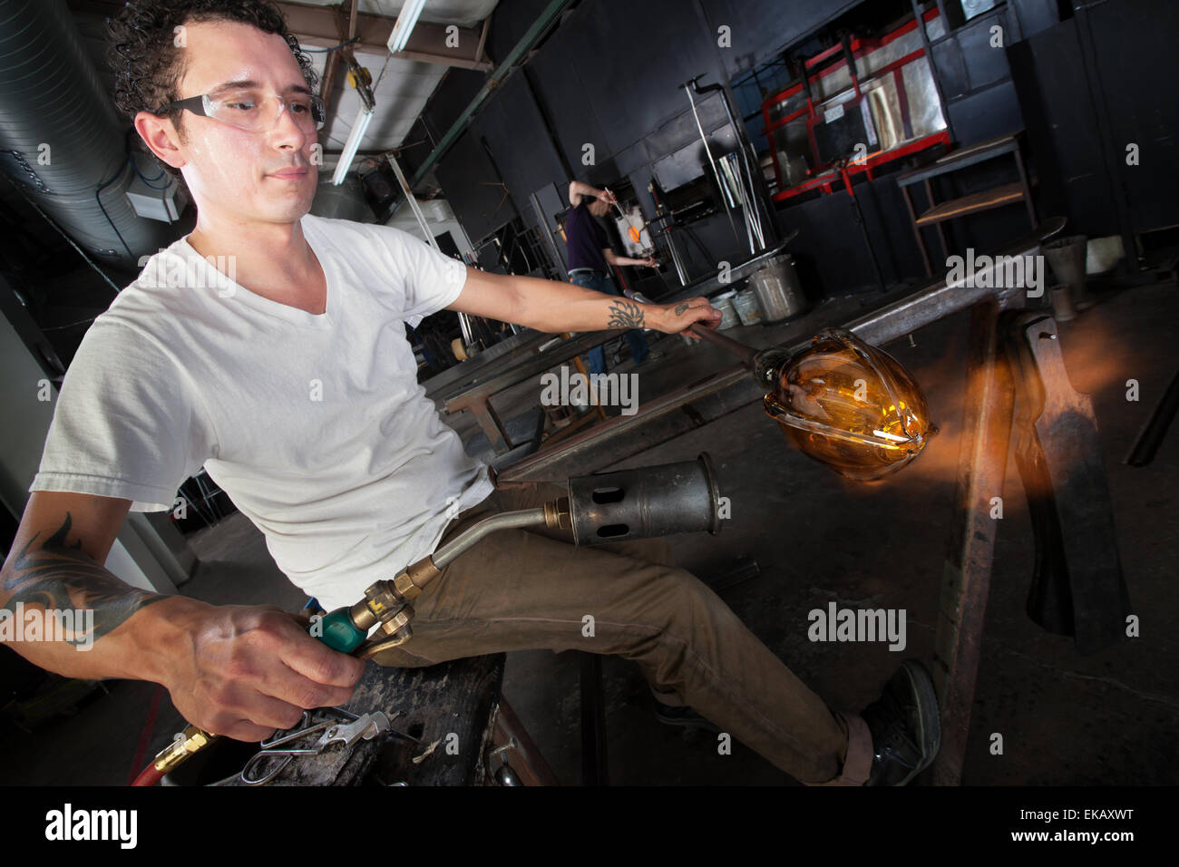 Glass Piece Blasted with Flames Stock Photo Alamy
