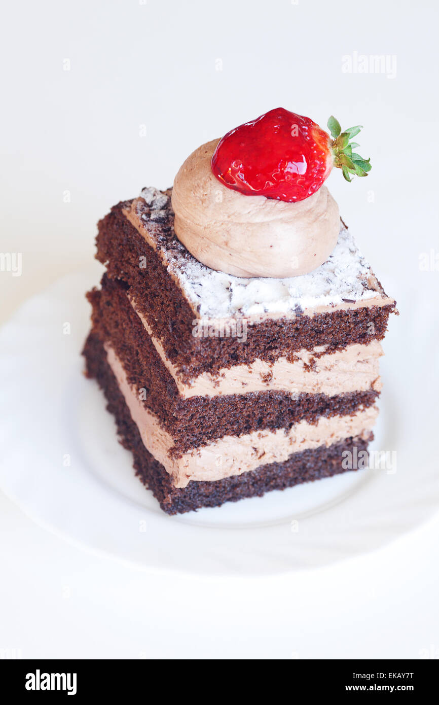 beautiful cake with strawberry on white background Stock Photo - Alamy
