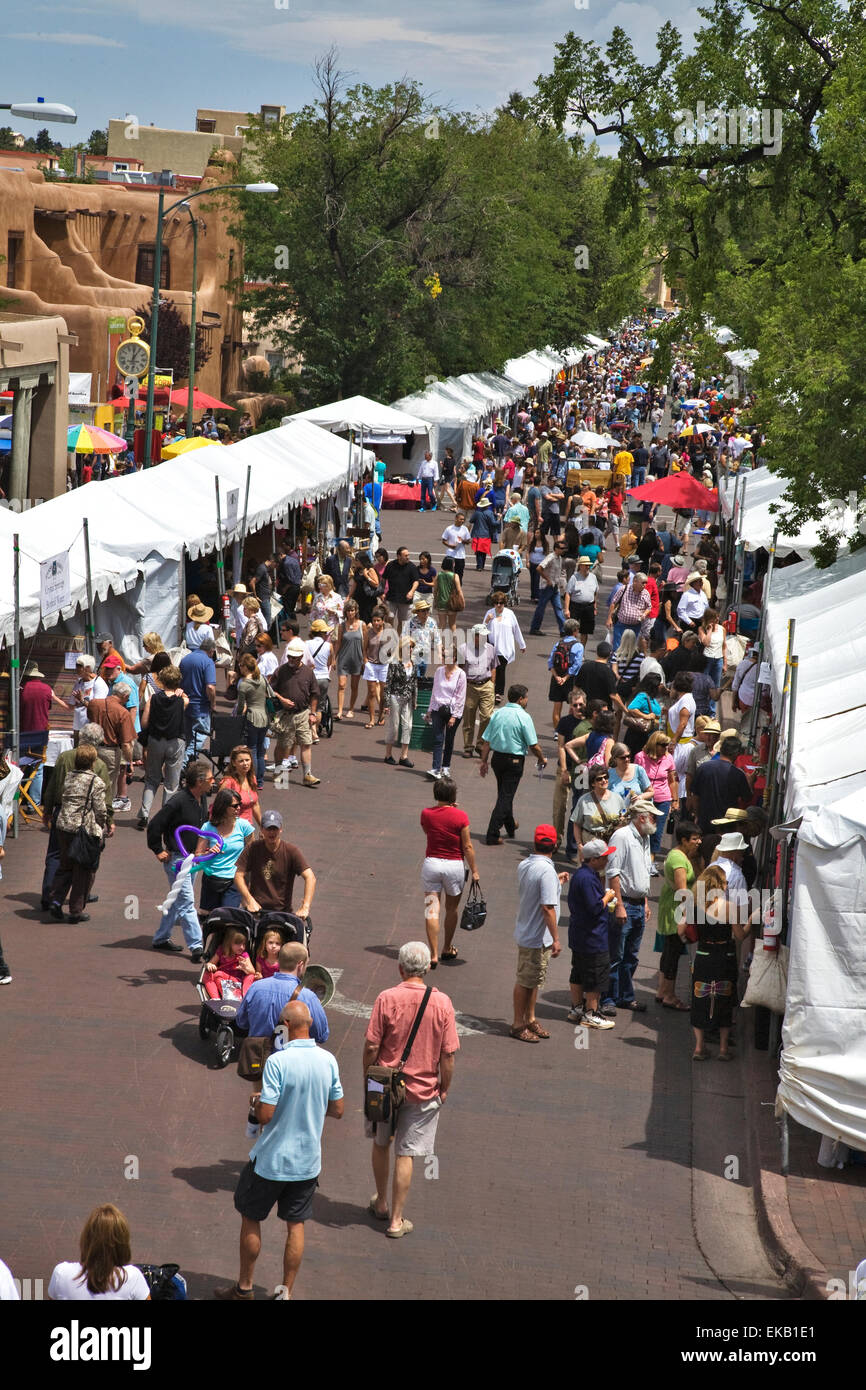 The Santa Fe Spanish Market, held in July, fills the Santa Fe Plaza