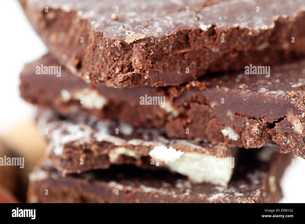 background of stack of chocolate Stock Photo - Alamy