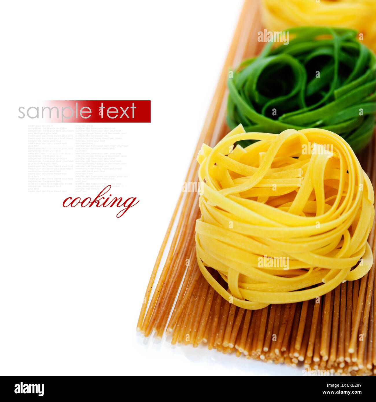 whole wheat spaghetti and egg pasta nests Stock Photo - Alamy