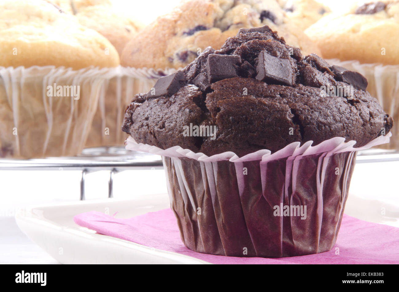double chocolate muffin Stock Photo - Alamy