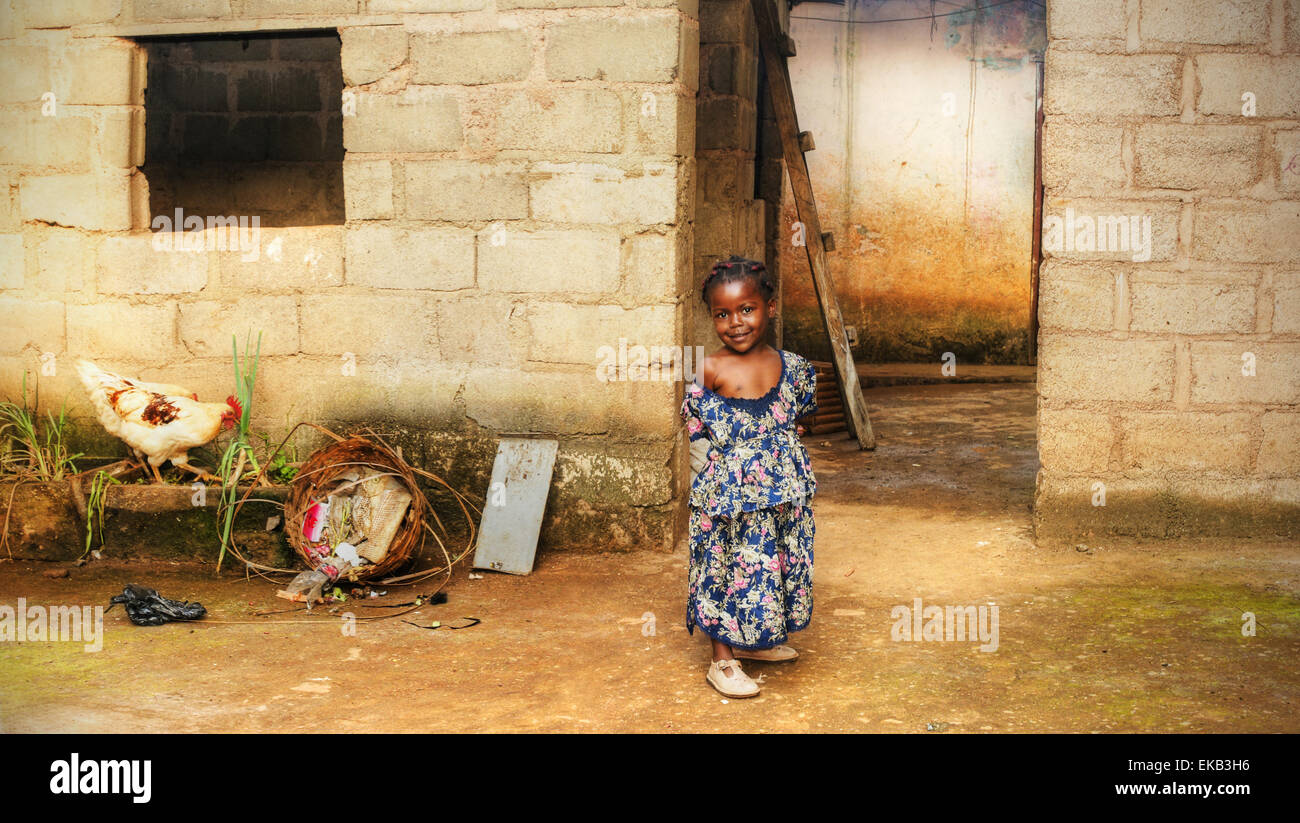 Black African girl at home Stock Photo