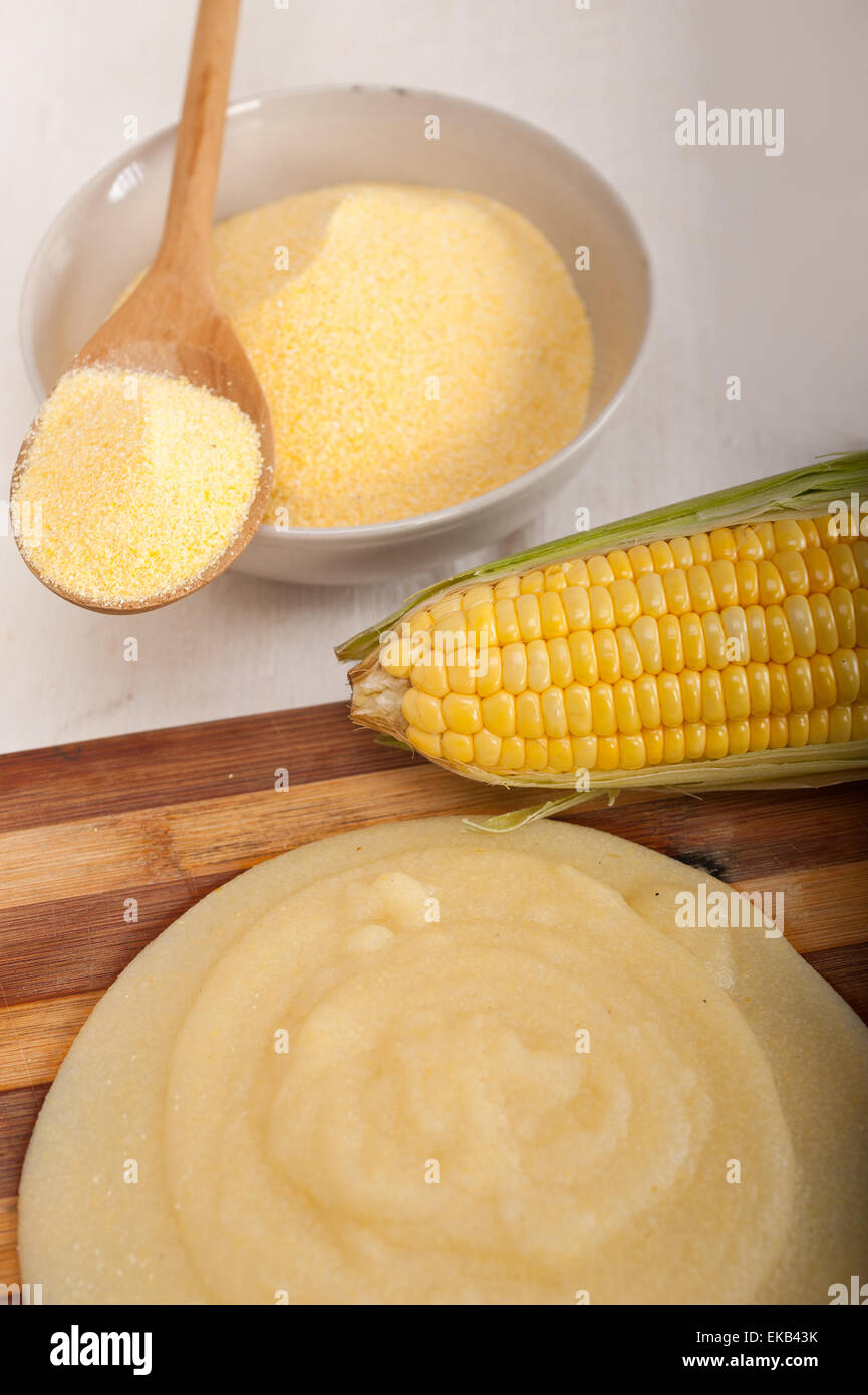 polenta corn mais flour cream Stock Photo Alamy