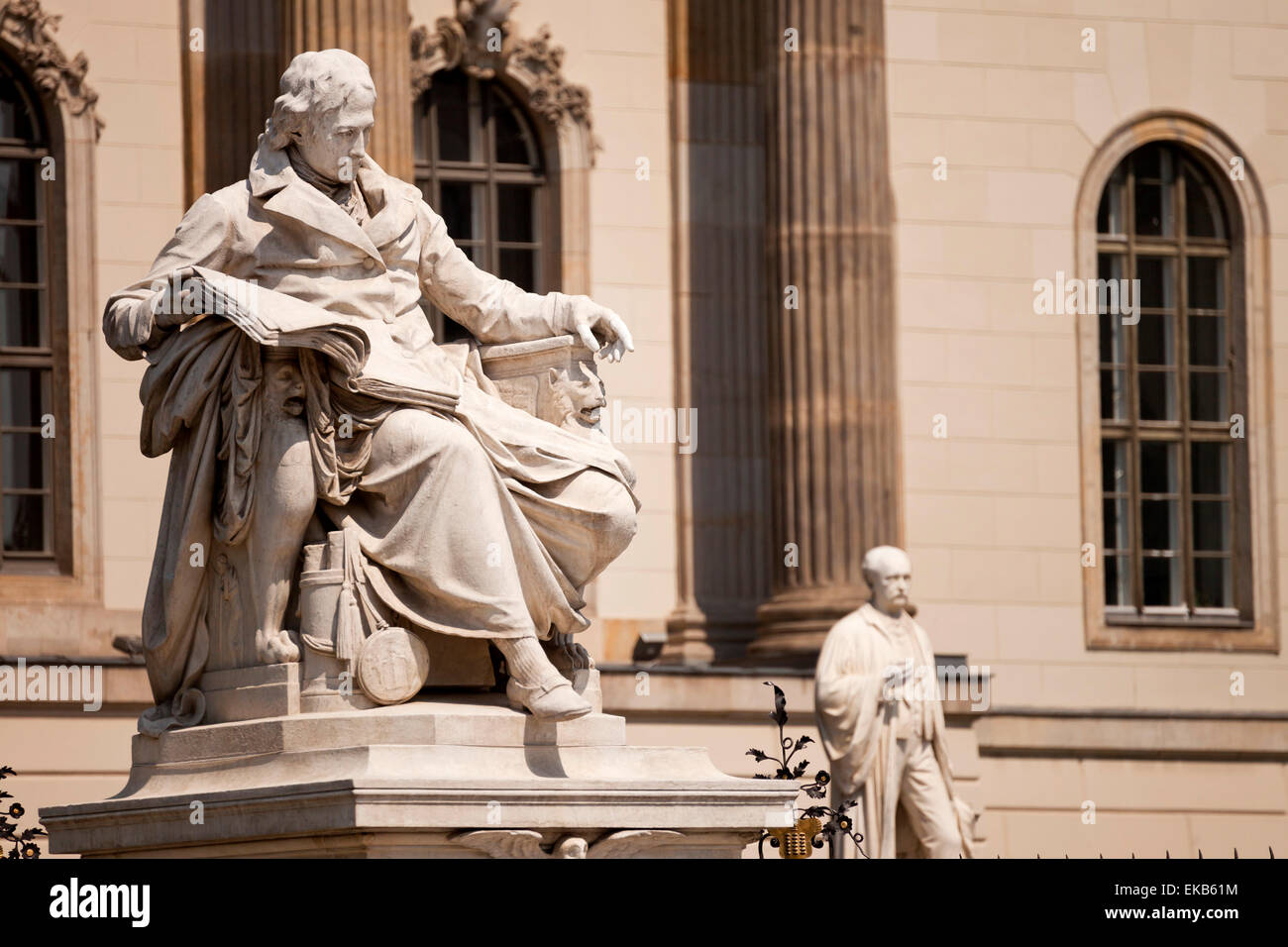 Statue of Alexander von Humboldt outside the Humboldt University in Berlin, Germany, Europe Stock Photo