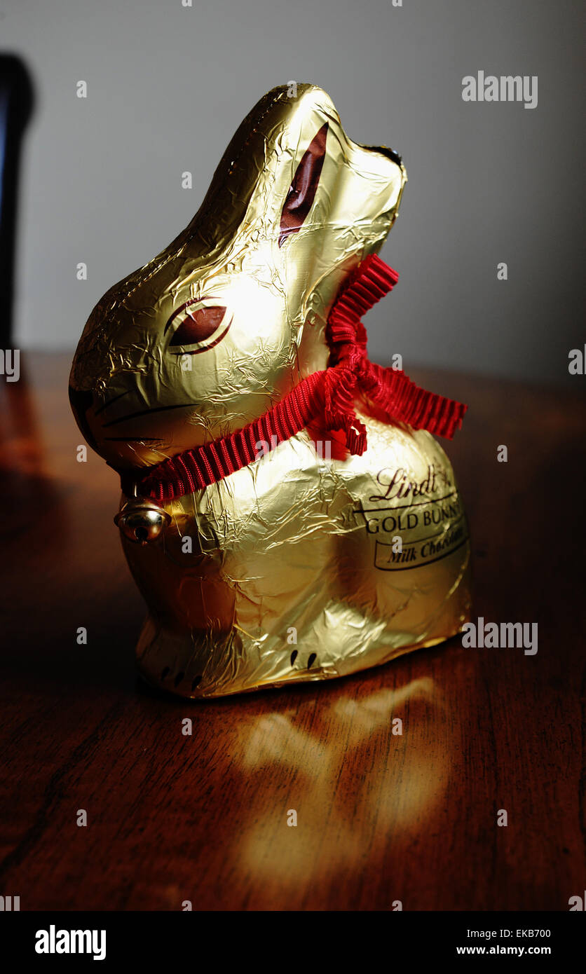 Lindt chocolate bunny or rabbit for Easter UK Stock Photo