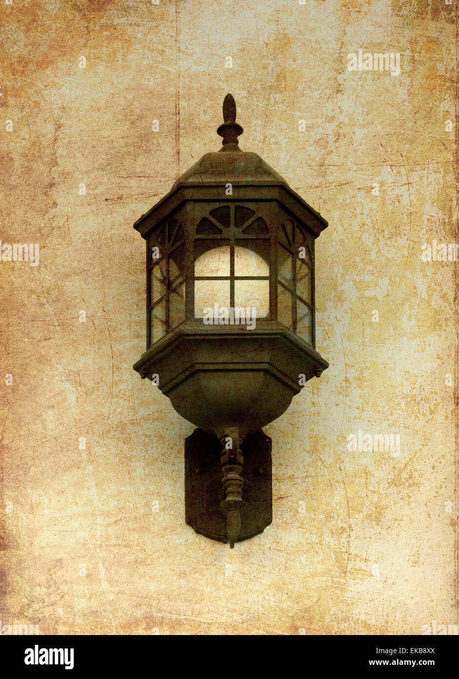 Vintage street lamp, photo in old image style Stock Photo