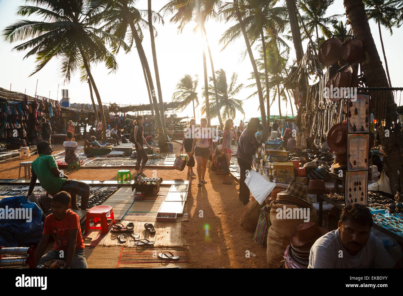 Wednesday Flea Market in Anjuna, Goa, India, Asia Stock Photo