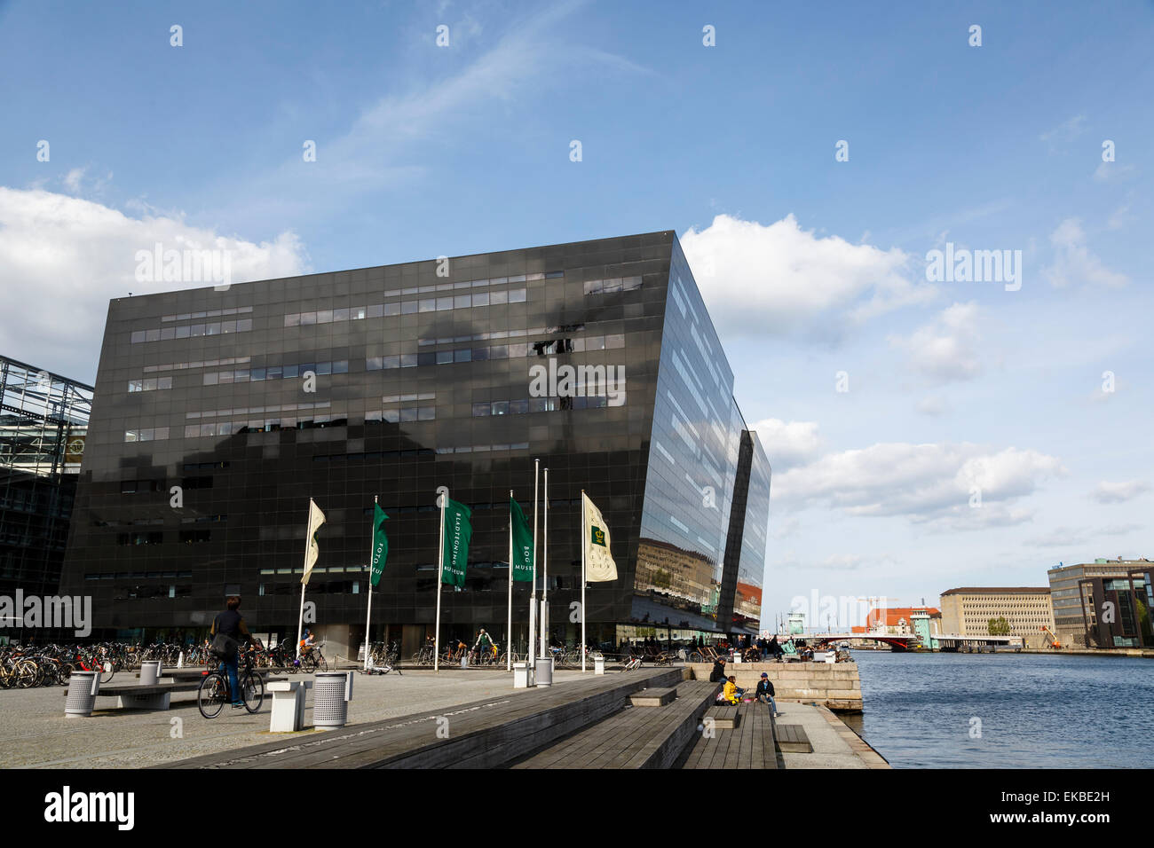 The Black Diamond building, housing the Royal Library, Copenhagen, Denmark, Scandinavia, Europe Stock Photo