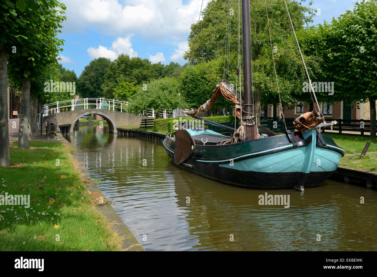 Traditional sailing boat, Zuiderzee Open Air Museum, Lake Ijssel, Enkhuizen, North Holland, Netherlands, Europe Stock Photo