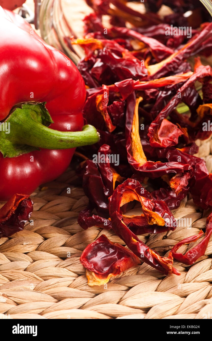 Dried Rodo Pepper Dried red pepper Stock Photo - Alamy
