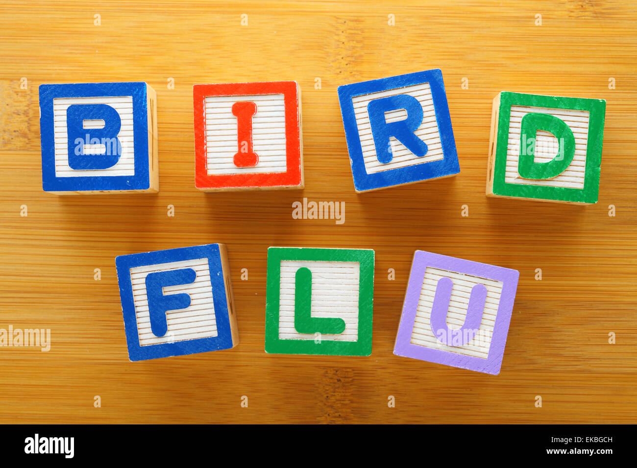 H7N9 bird flu toy block Stock Photo