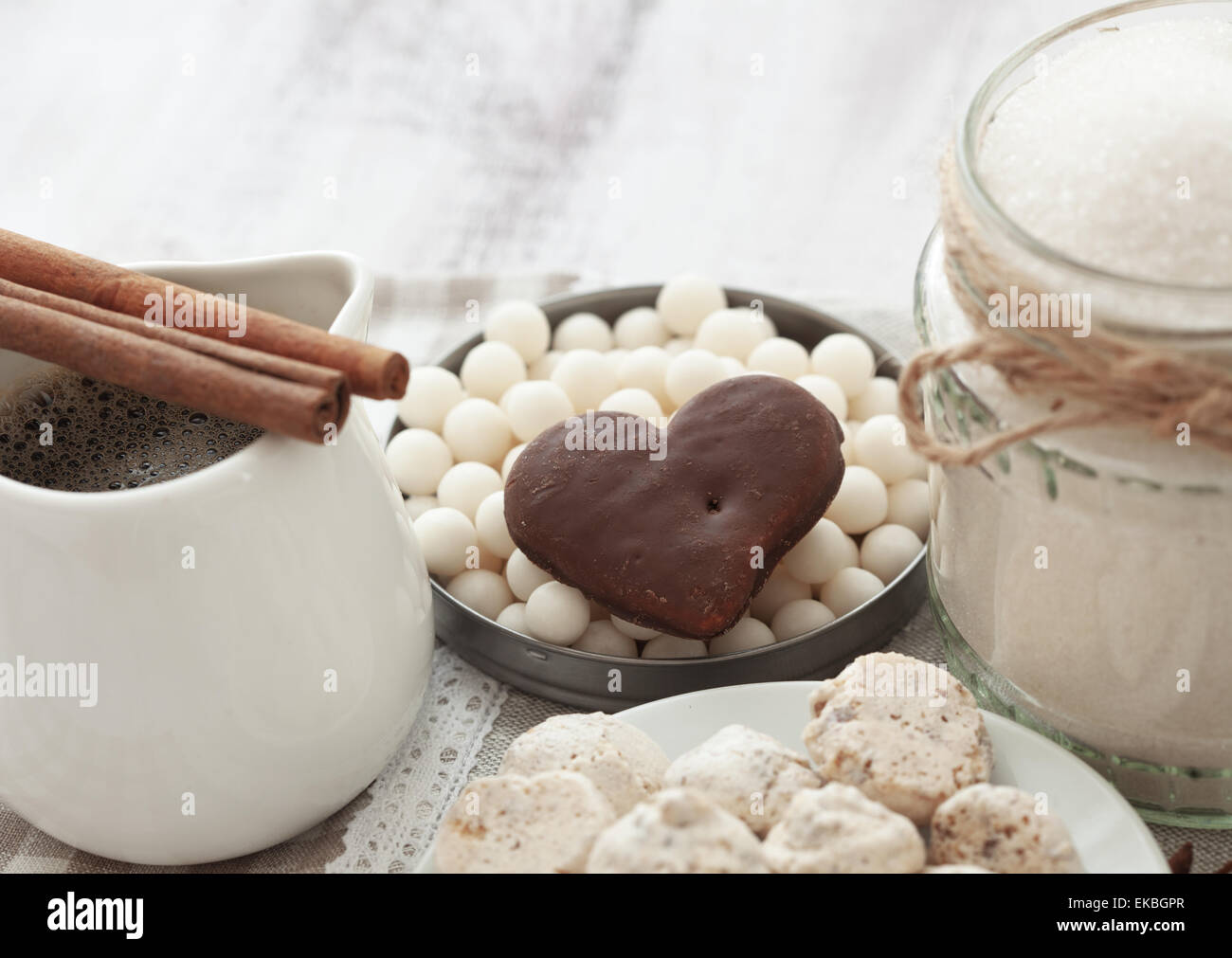 Coffe and candies Stock Photo - Alamy