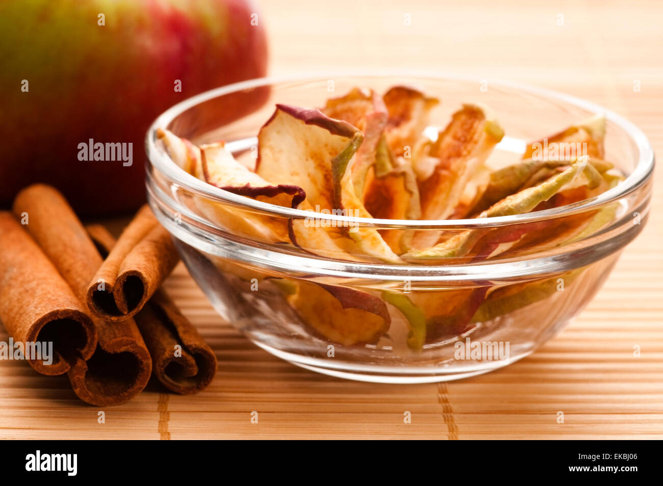 Dried apples with cinnamon Stock Photo Alamy