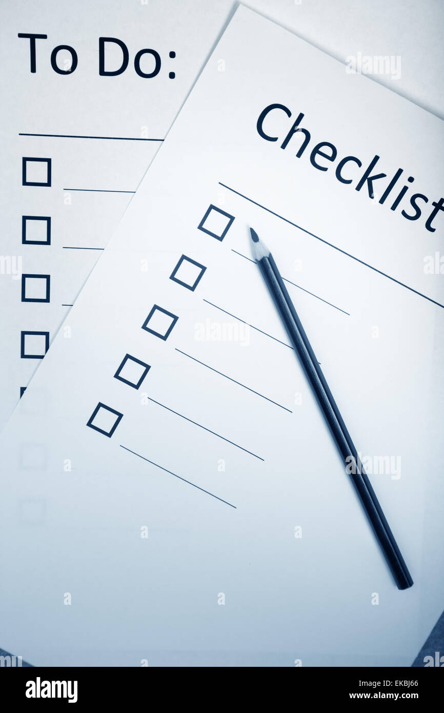 Checklist Stock Photo - Alamy