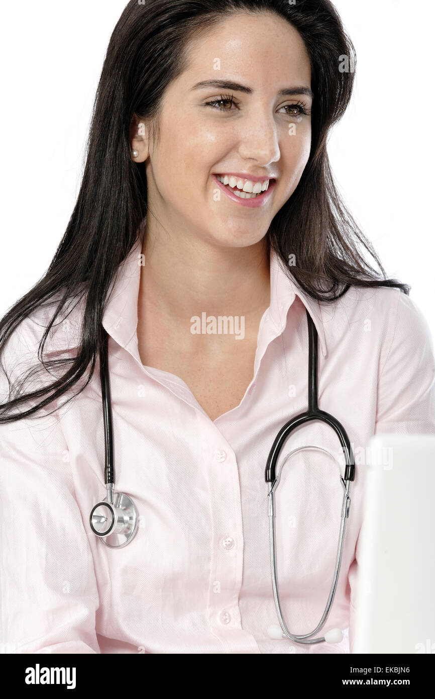 Gp practice nurse typing hi-res stock photography and images - Alamy