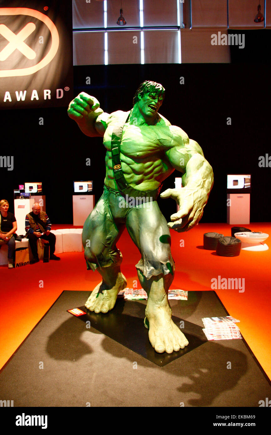 SEPTEMBER 2008 - COLOGNE: a Hulk superhero figure at the Photokina photo fait in Cologne, germany. Stock Photo