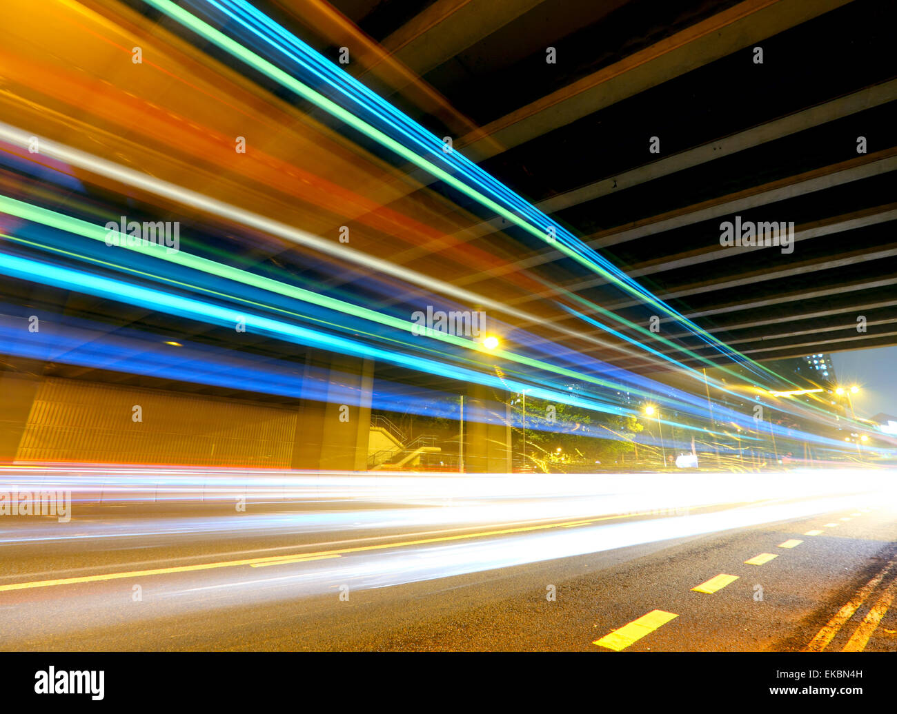 traffic light trail at night Stock Photo - Alamy