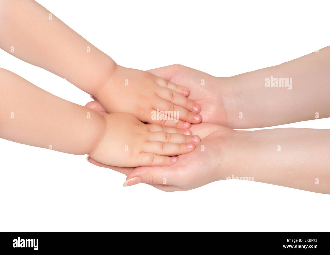 Woman hold hands of little child Stock Photo - Alamy