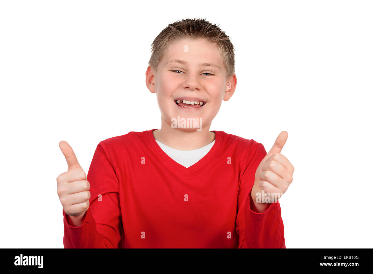 Young boy giving you thumbs up Stock Photo - Alamy