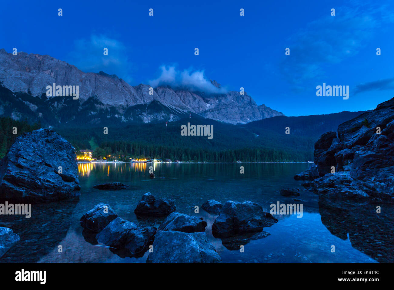 Zugspitze reflecting in eibsee hi-res stock photography and images - Alamy