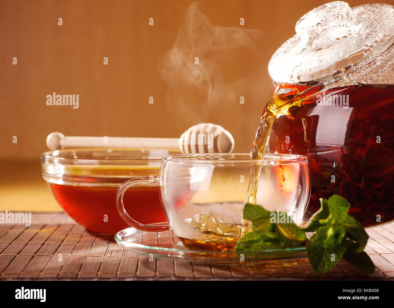 tea with honey Stock Photo Alamy