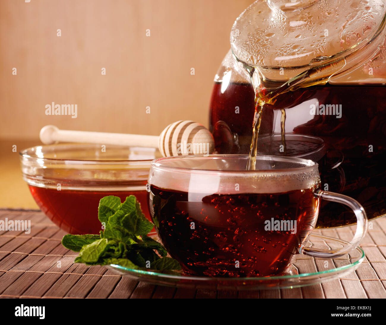 tea with honey Stock Photo Alamy