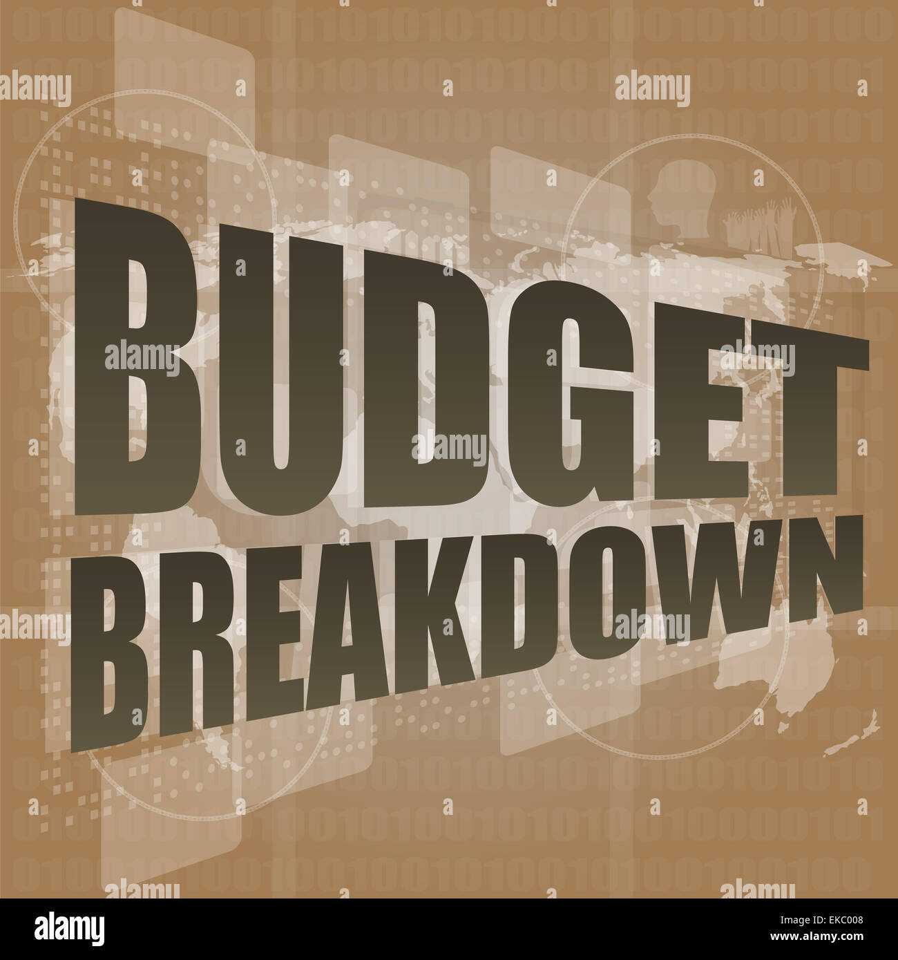 Business concept: words Budget breakdown on digital screen, 3d Stock Photo