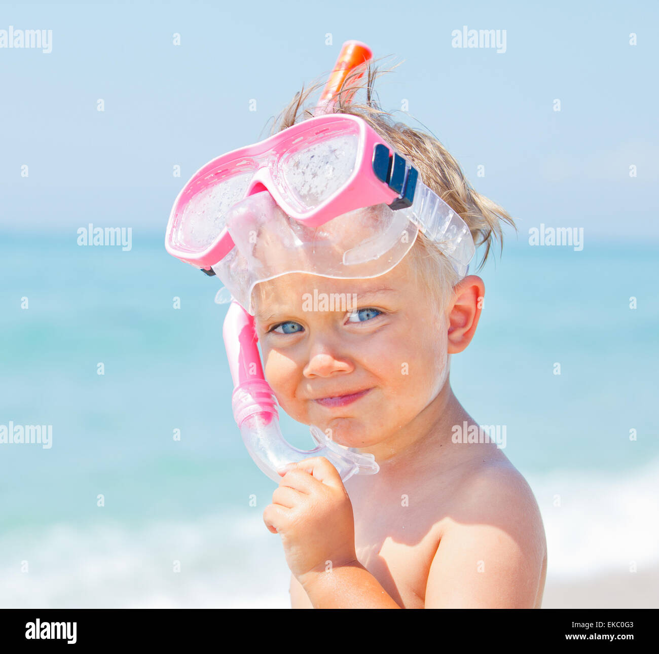 A cute boy with mask Stock Photo Alamy