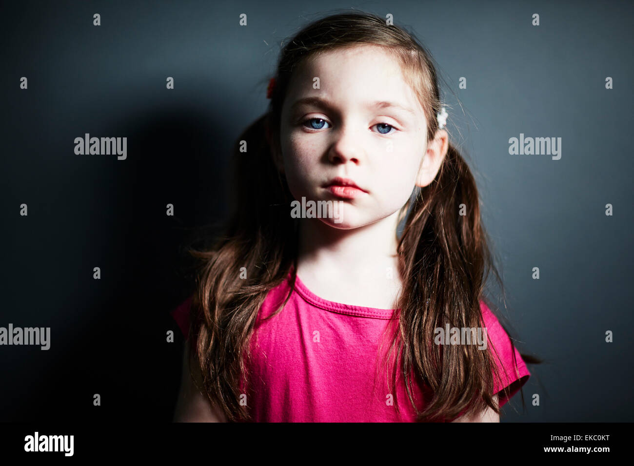 Girl with pigtails Stock Photo