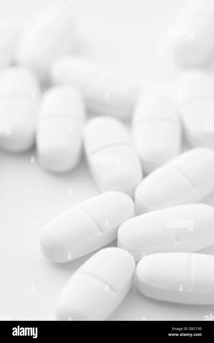 white pills Stock Photo