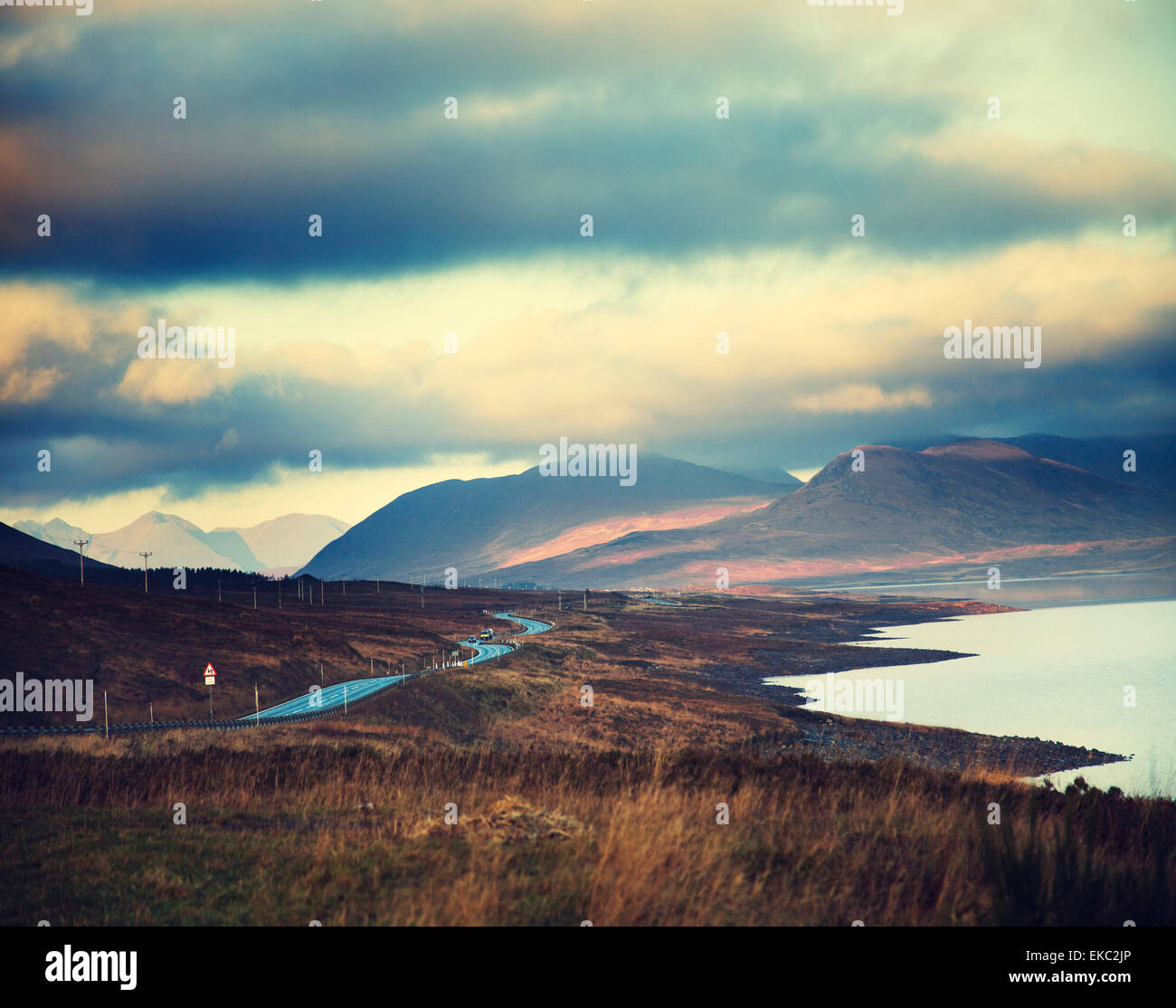 Sea loch and mountains, Assynt, Scotland Stock Photo