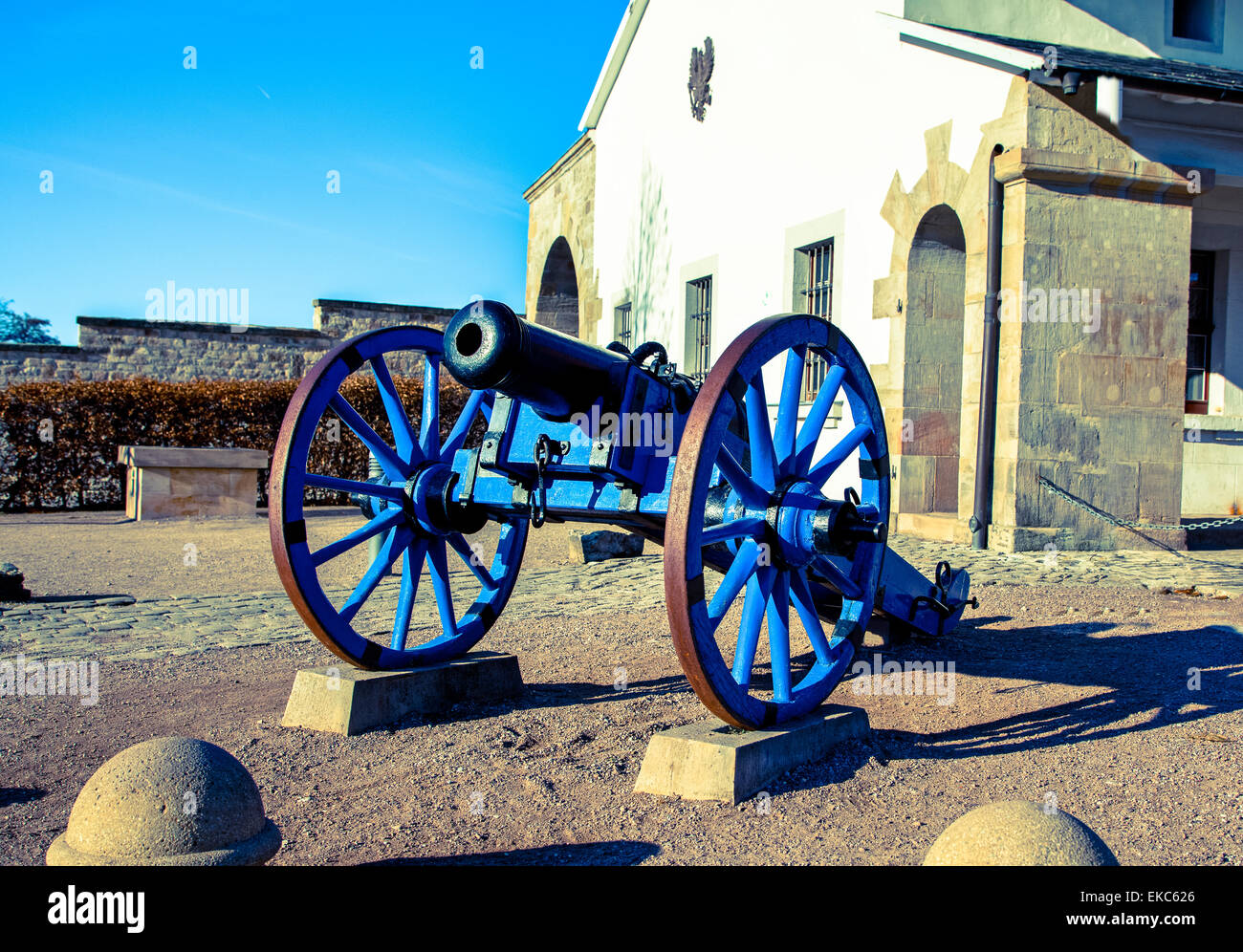 A Napoleonic style civil war cannon and cais-son Stock Photo