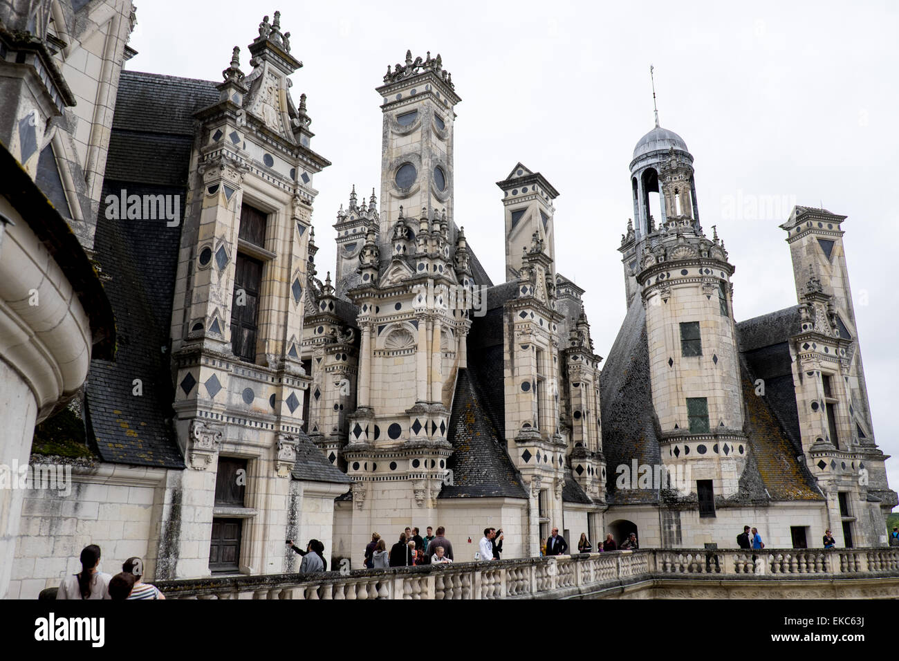 Towers of Chateau de Chambord, Loire Valley, France Stock Photo