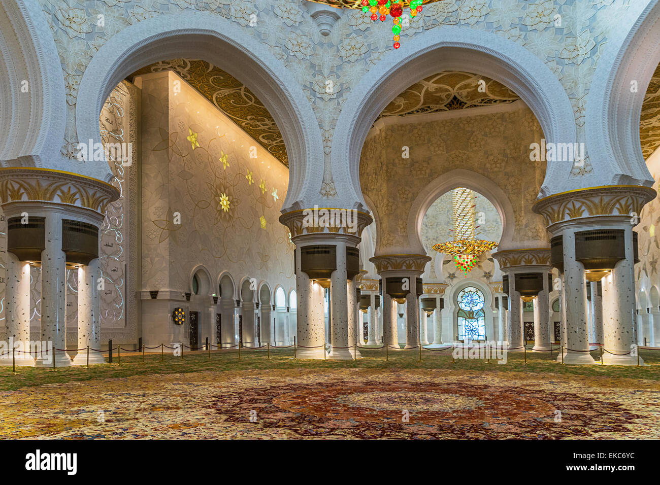 Sheikh Grand Mosque in Abu Dhabi Stock Photo
