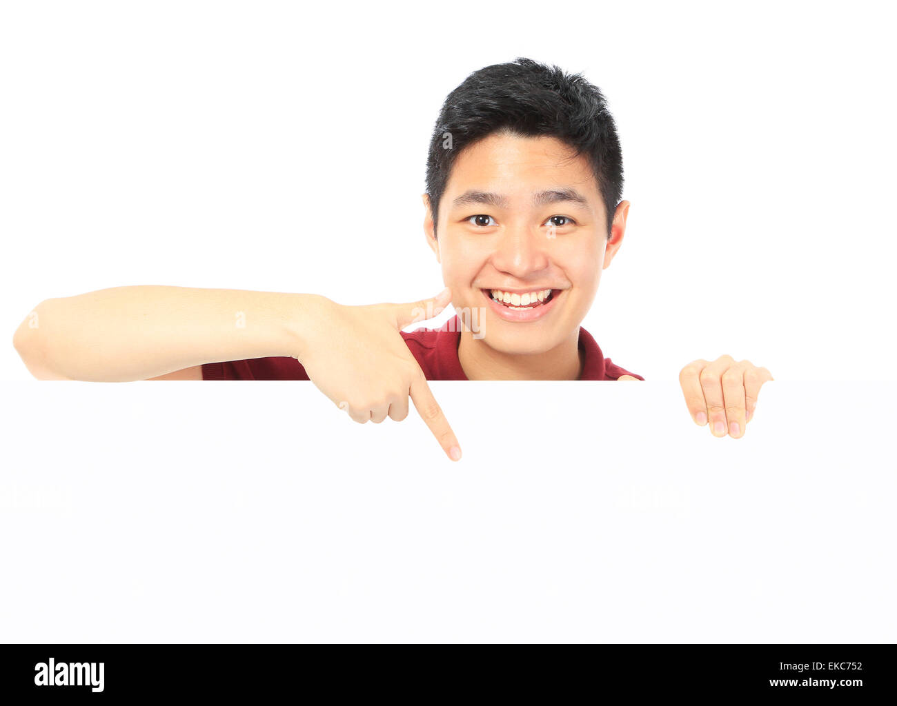 Teenage boy blank sign hi-res stock photography and images - Alamy