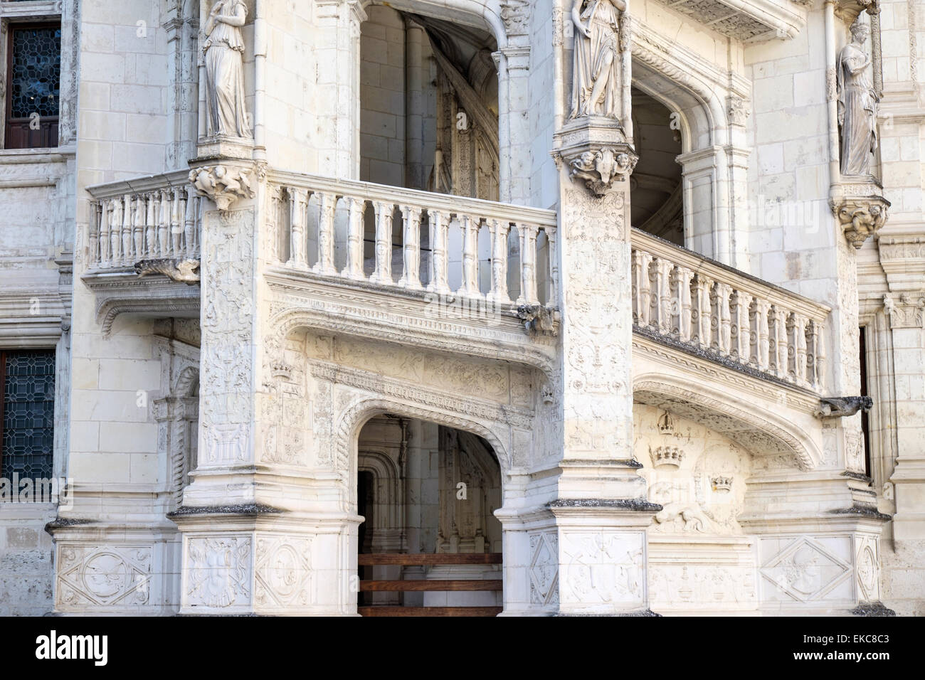 Spiral staircase in the Francois I wing of Chateau Royal de Blois, Loir