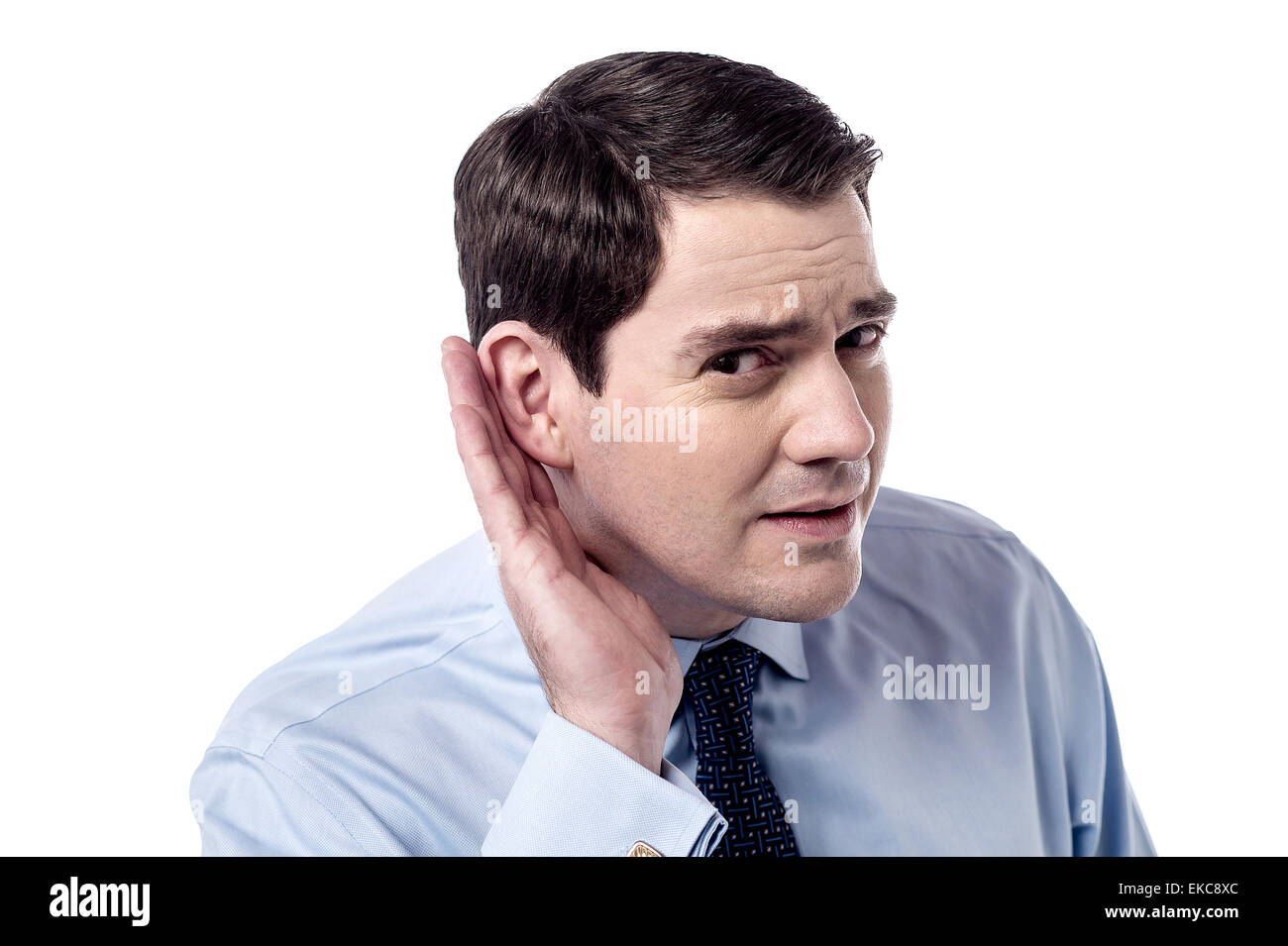 Speak up please i can't hear you Stock Photo Alamy