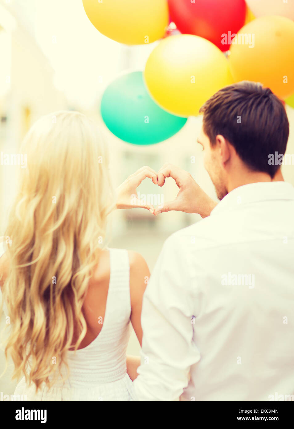 Couple heart shape balloons hi-res stock photography and images - Alamy