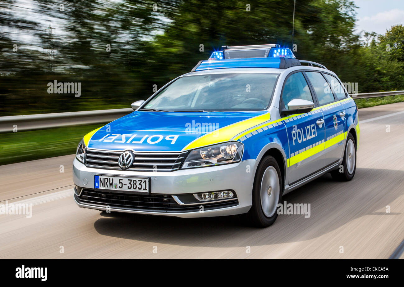 Police car, highway Autobahn patrol car Stock Photo - Alamy