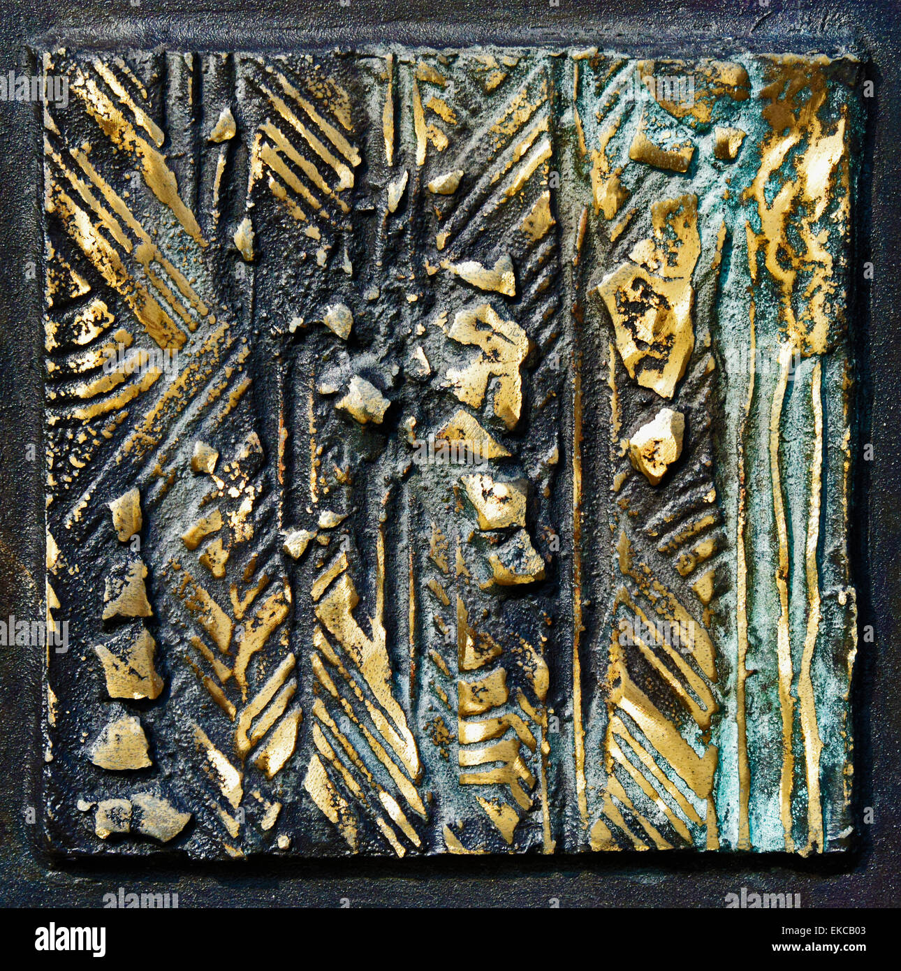 Bronze Tile IV. Booth's Terrace plaque. Brewery Arts Centre, Kendal, Cumbria, England, United Kingdom Europe. Stock Photo