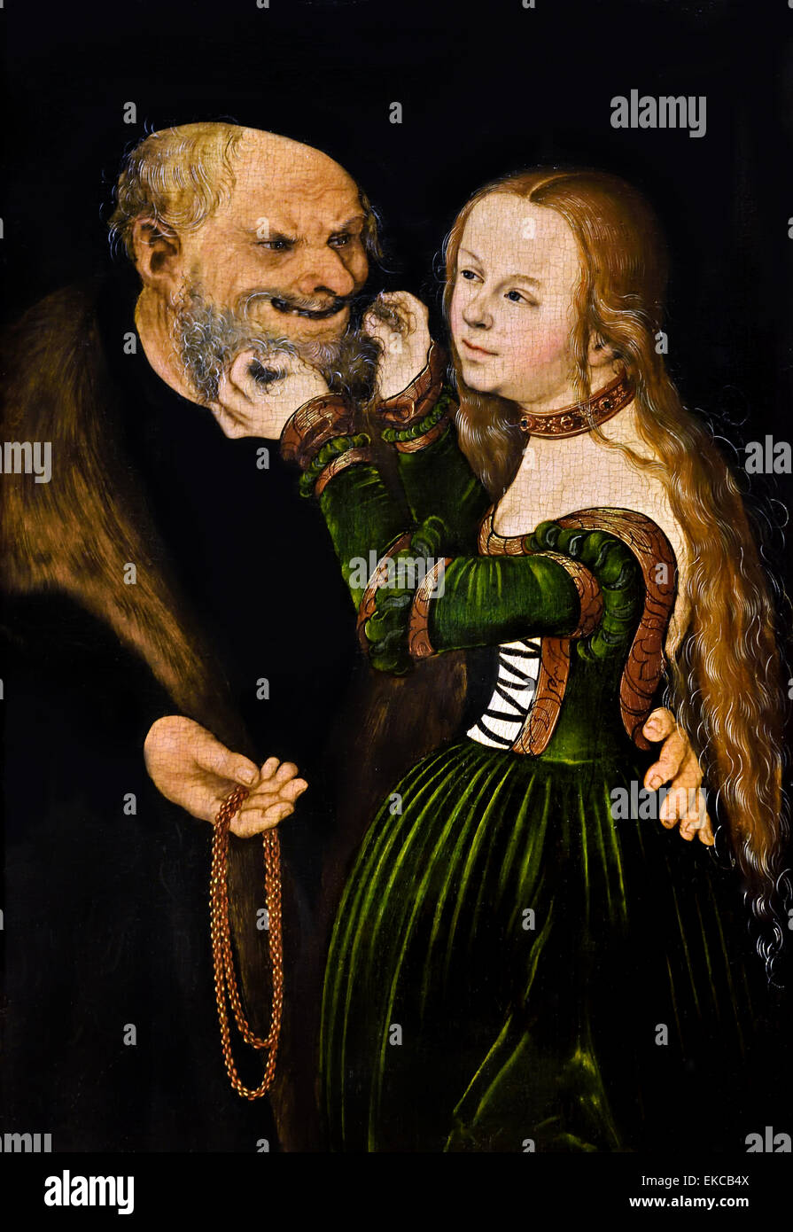 The Unequal Couple ( Old man in Love ) 1530  Lucas Cranach the Elder  ( Kronach 1472 Weimar 1553 ) German Germany Stock Photo