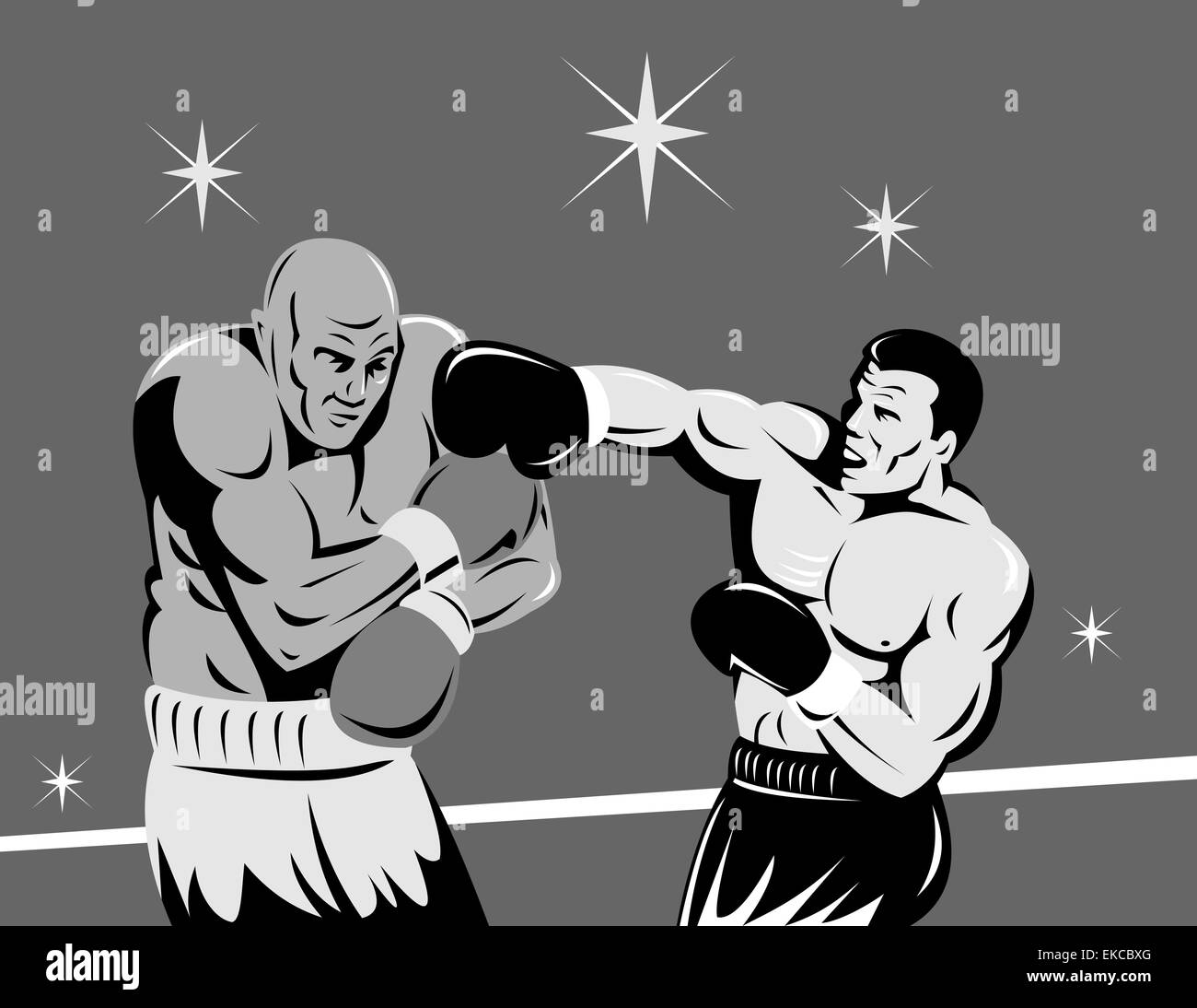 boxer connecting knockout punch Stock Photo Alamy